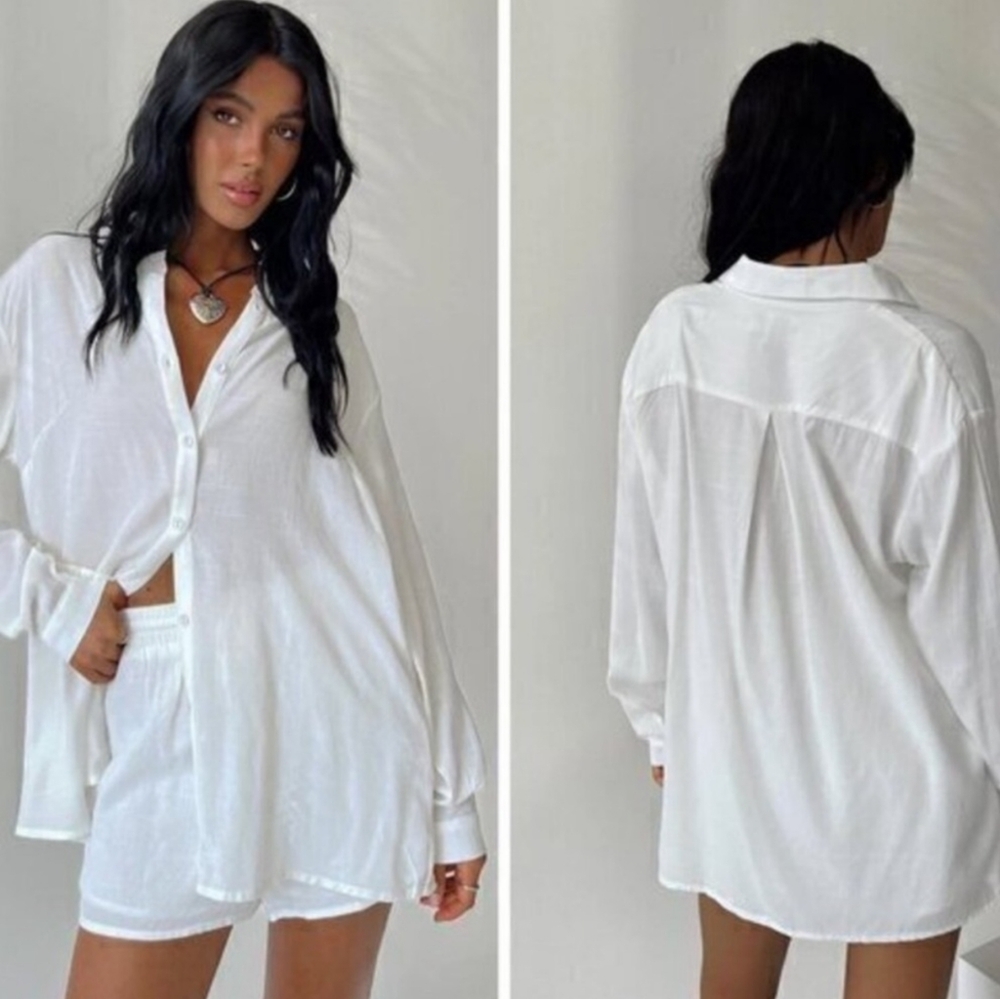Princess Polly | Classic White Button-Down Shirt